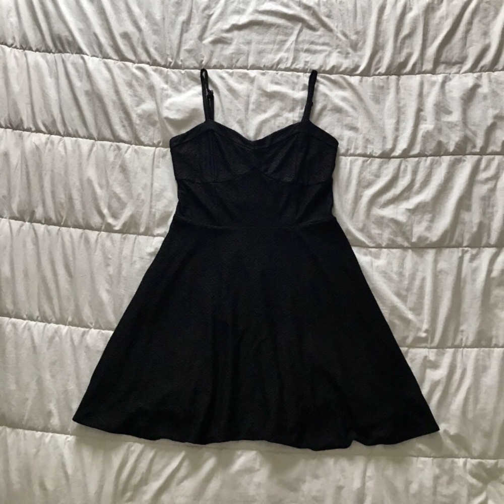 Black eyelet dress spaghetti straps & cut-out back